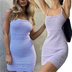 SEVEN WONDERS Rose Knit Dress in Lilac Purple Size XS